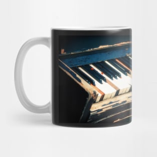 Old Piano in Autumn Park Mug